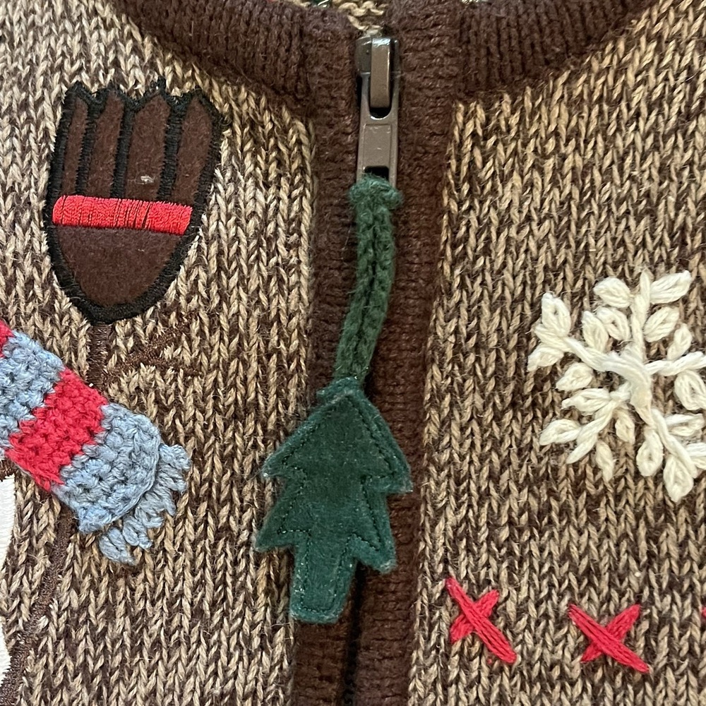 Bobbie Brooks Flax Brown Women's‎ Sweater Vest Size Small-Snowman Theme - Picture 3 of 7